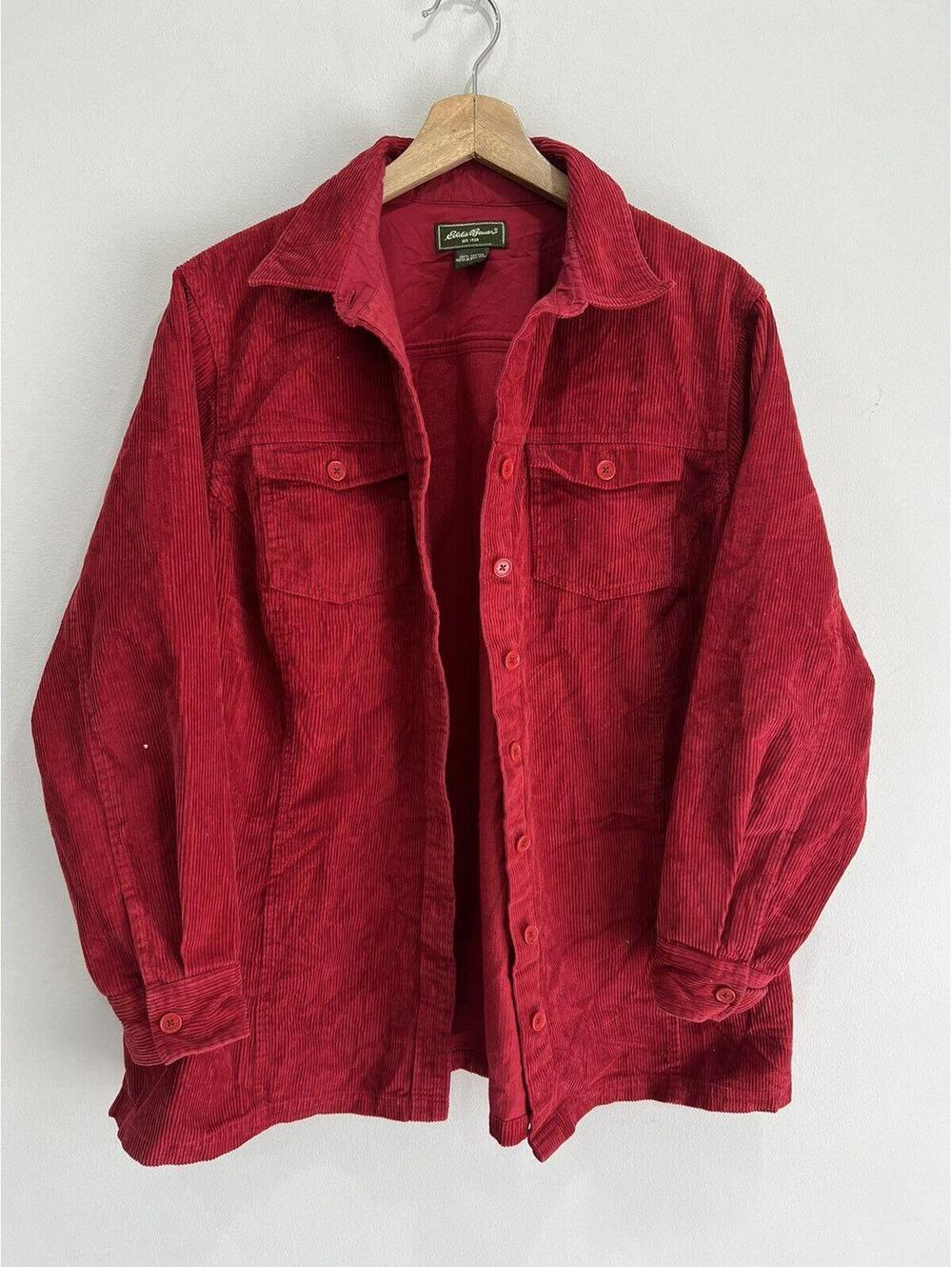Vintage Eddie Bauer Womens Corduroy Button Up Shirt